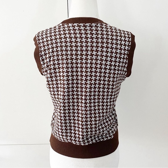 Houndstooth knit sweater vest - Picture 2 of 2